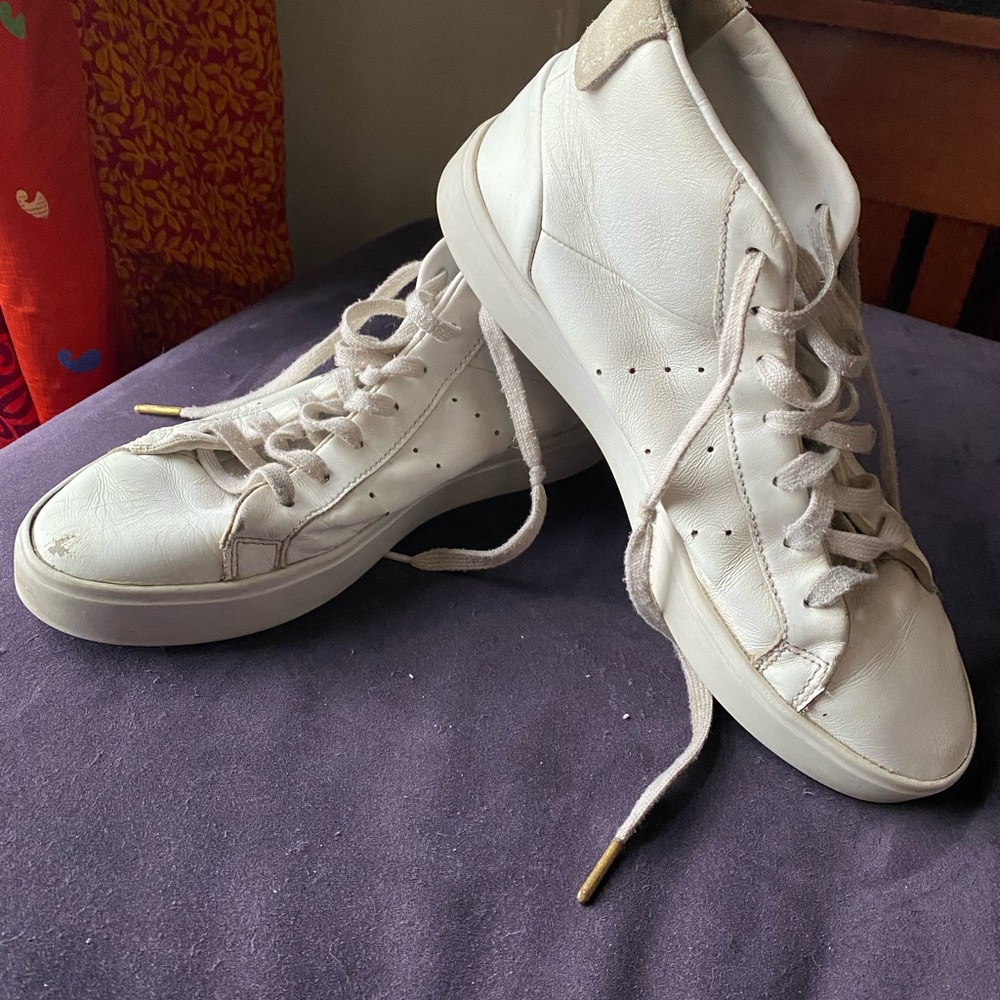 Women's White High-Top Sneakers